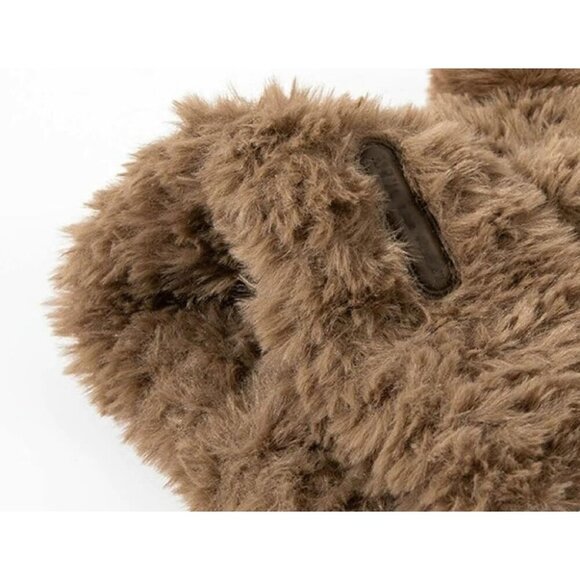 Faux Fur Beanie Hat for Women Cold Weather Cute Fuzzy Bear Ears Trendy Warm main image 4